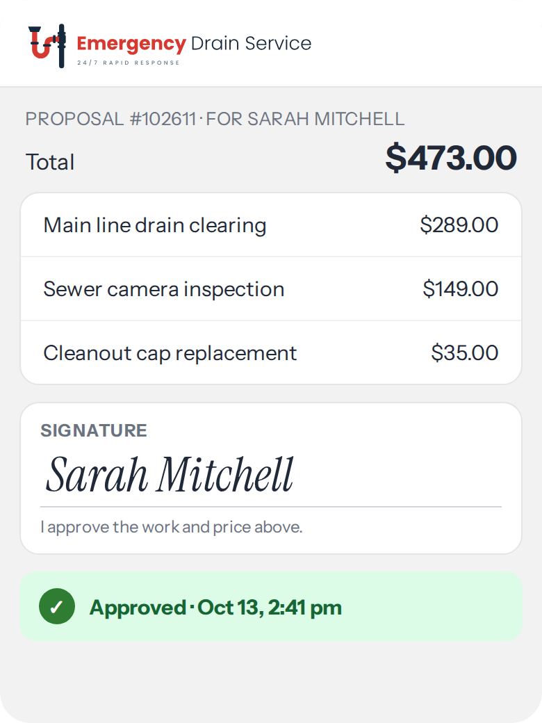Customer approves